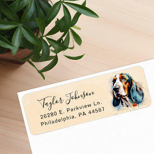 Basset Hound Returadressetikett Returadress Etikett