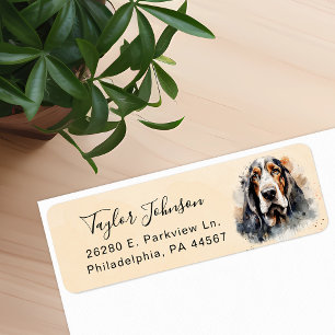 Basset Hound Returadressetikett Returadress Etikett