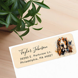 Basset Hound Returadressetikett Returadress Etikett