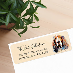 Basset Hound Returadressetikett Returadress Etikett