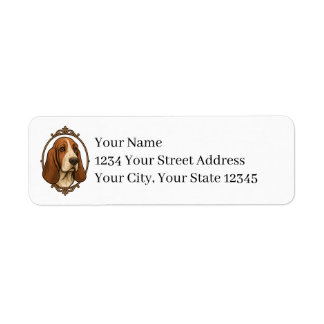 Basset Hound Returadressetiketter Returadress Etikett