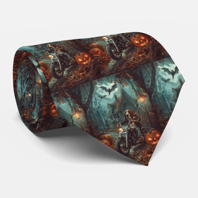 Basset Hound Riding Motorcycle Halloween Scary Slips (Rullad)
