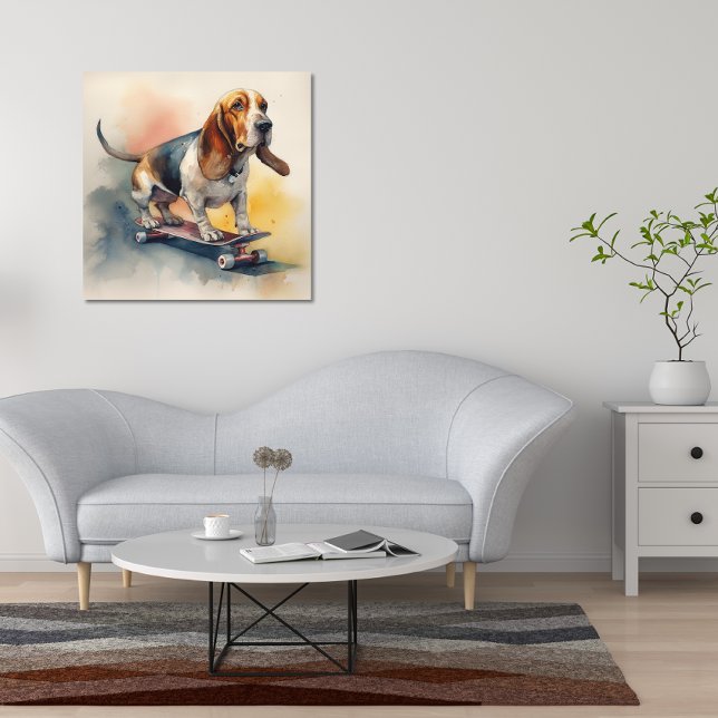 Basset Hound ridskateboard Poster (Skapare uppladdad)
