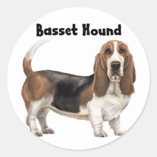 Basset Hound Runt Klistermärke