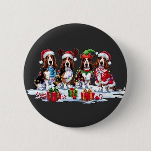 Basset Hound Santa Mattantlers från julljus Knapp