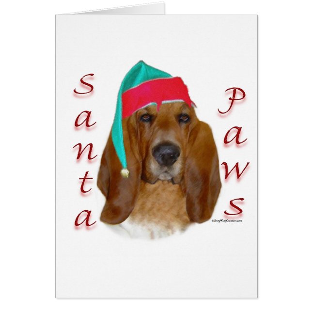 Basset Hound Santa Tassar Hälsningskort (Framsidan)