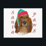 Basset Hound Santa Tassar Helg Vykort<br><div class="desc">Din favoritjultomte hund spelar Jultomten ~ eller Santa Tassar. Den här roligten av AKC hund aveln,  Wire Basset Hound,  gör en unik julklapp på ett t-shirt,  prydnadsbrev,  hälsningskort,  mugg,  klistermärke och mycket,  mycket mer!</div>