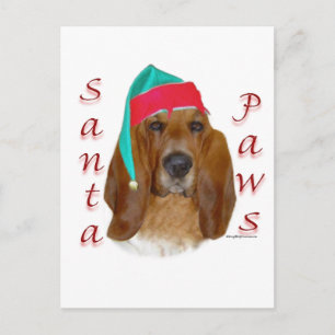 Basset Hound Santa Tassar Helg Vykort