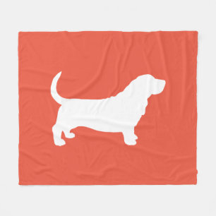 Basset Hound Silhouette Mysiga Hund älskare Fleecefilt