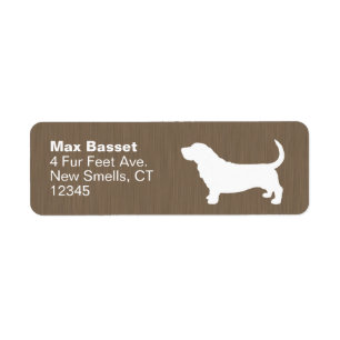 Basset Hound Silhouette-Returetiketter Returadress Etikett