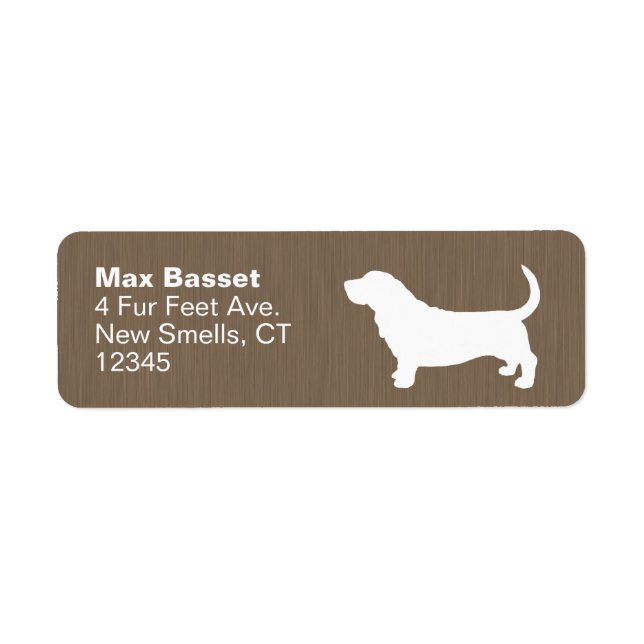 Basset Hound Silhouette-Returetiketter Returadress Etikett (Framsidan)