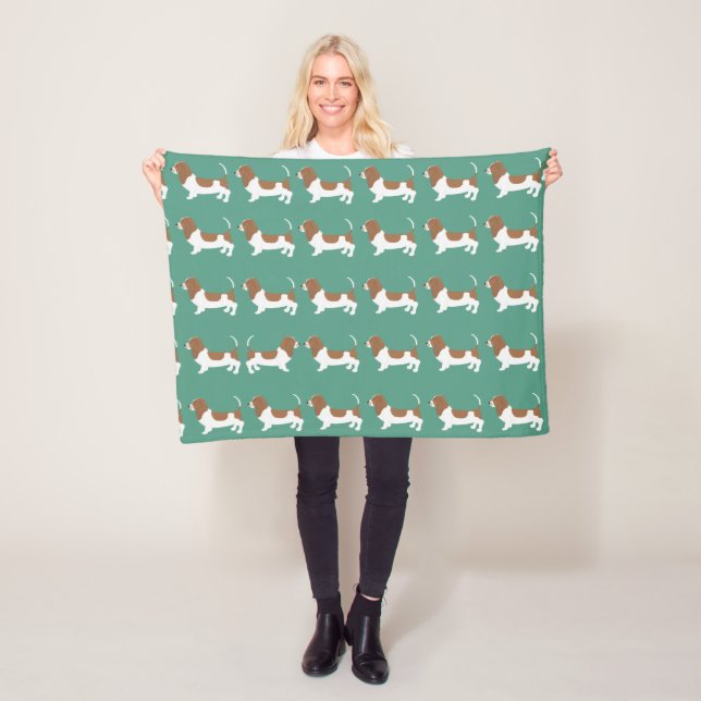 Basset Hound Small Fleece Blanket (På plats)