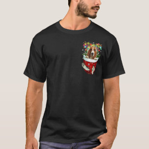 Basset Hound Snö Pocket Hundar julpocket T Shirt