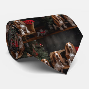 Basset Hound Snowy Sleigh-juldekretet Slips