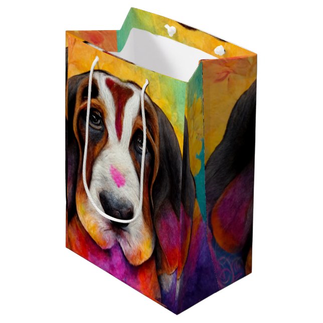 Basset hound söt hund-presentsäck (Framsidan Vinklad)