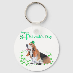 Basset Hound St. Patrick's Day Nyckelring