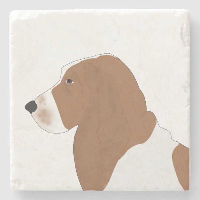 Basset Hound Stenkoaster Stenunderlägg (Framsidan)