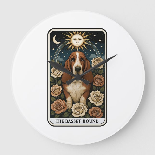 Basset Hound Stor Klocka (Framsida)