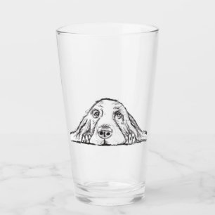 basset hound svart vit enkel valp hund ögon glaskopp