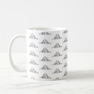 basset hound svart vit enkel valp hund ögon kaffemugg