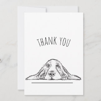 basset hound svart vit enkel valp hund ögon tack kort