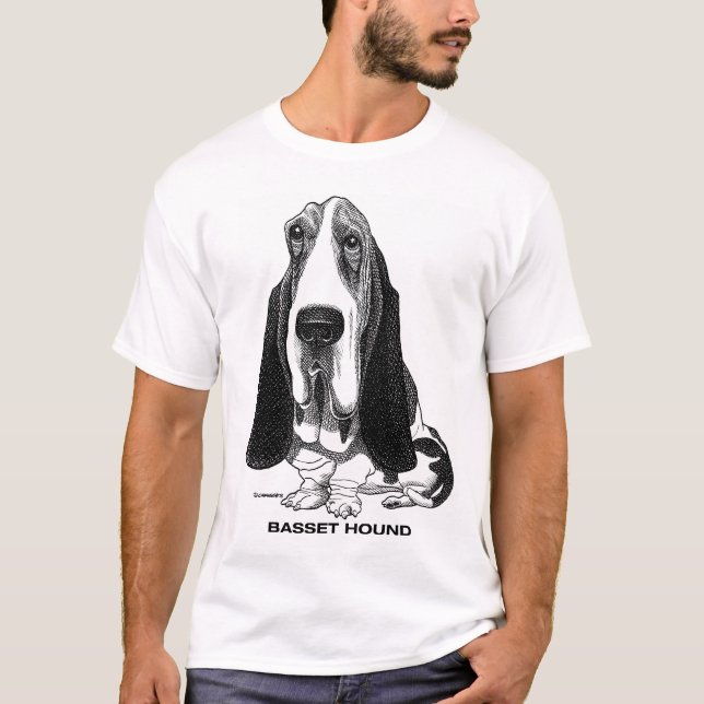 Basset Hound T-Shirt (Framsida)