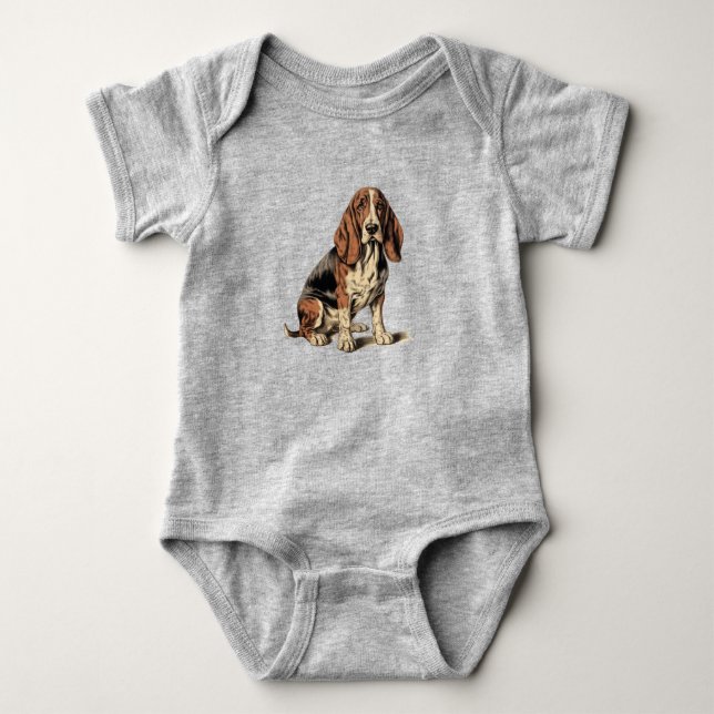 Basset Hound T Shirt (Framsida)