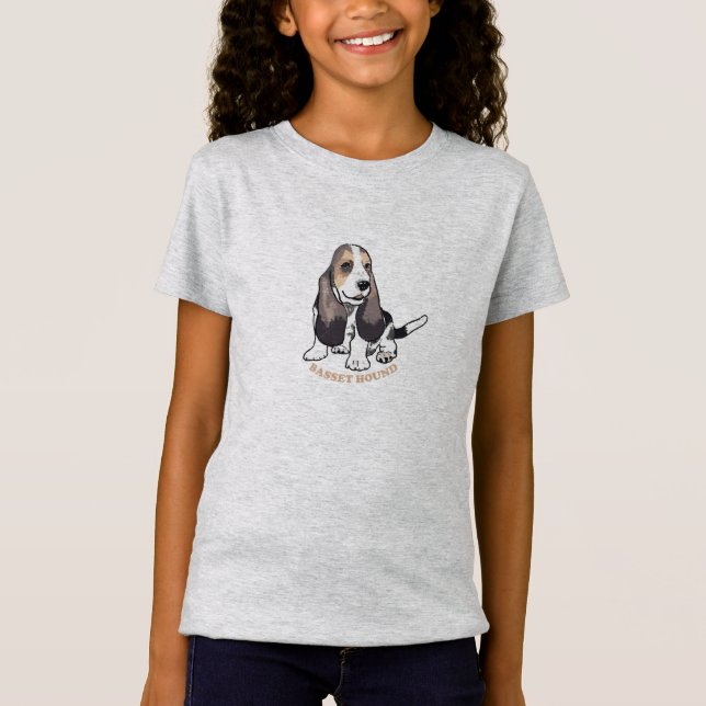 Basset Hound T Shirt (Framsida)