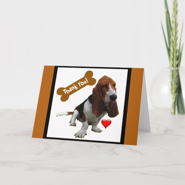 Basset Hound, Tack Helgkort (Framsida)