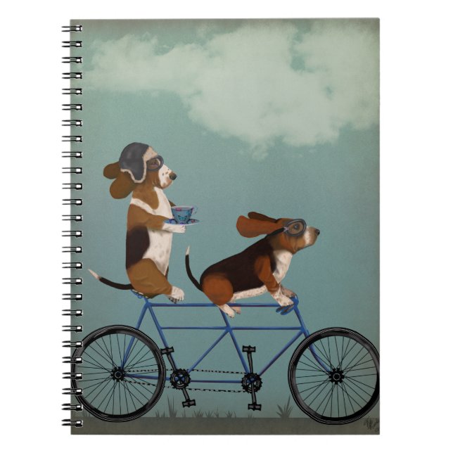 Basset Hound Tandem Anteckningsbok (Framsidan)