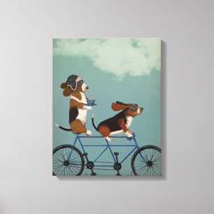 Basset Hound Tandem Canvastryck