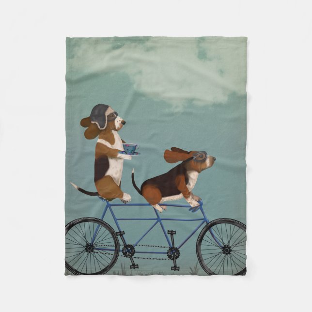 Basset Hound Tandem Fleecefilt (Framsidan)