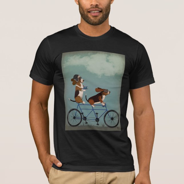 Basset Hound Tandem T Shirt (Framsida)