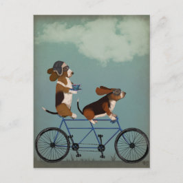 Basset Hound Tandem Vykort