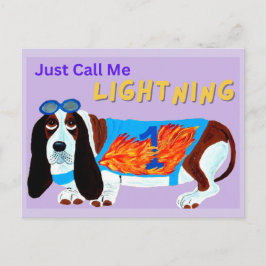 Basset Hound tävlingshund KALLA MIG BARA BLIXT! Vykort