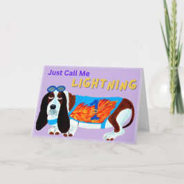 Basset Hound tävlingshund KALLA MIG BARA BLIXTEN! Kort