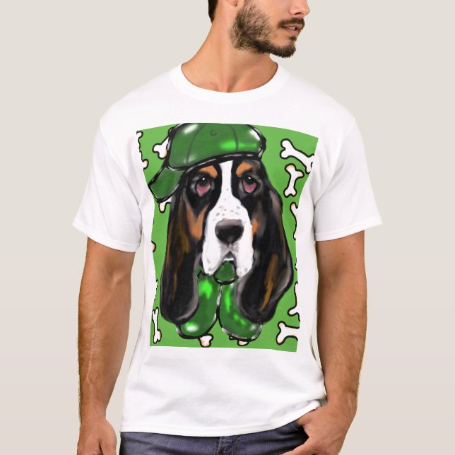 Basset Hound Tee Shirt (Framsida)
