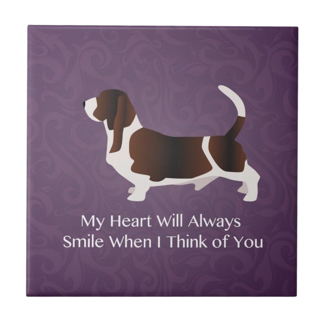 Basset Hound Thinking of You Design Kakelplatta (Framsidan)