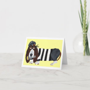 Basset Hound Tjuv Helgkort