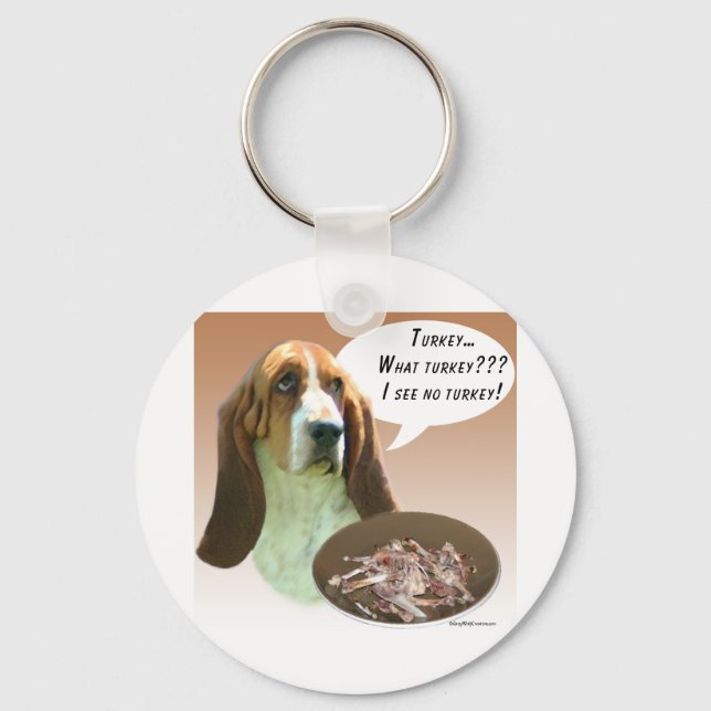 Basset Hound Turkiet Nyckelring (Framsida)