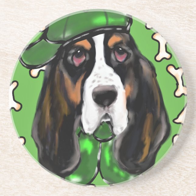 Basset Hound Underlägg Sandsten (Framsidan)