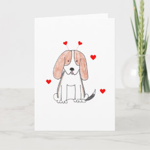 Basset Hound Valentine Öron Helgkort