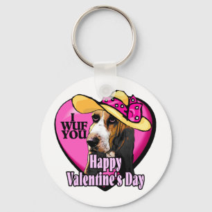 Basset Hound Valentines day Gifts Nyckelring