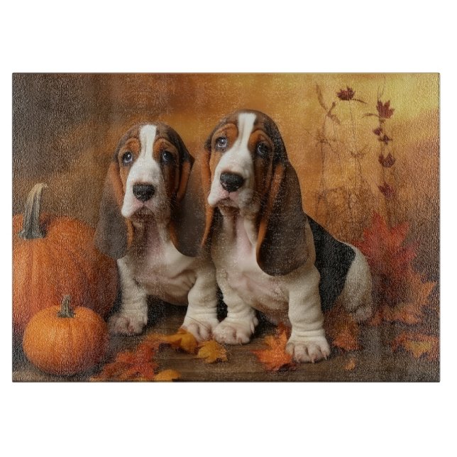 Basset Hound Valp Höstglädje Pumpa  (Framsidan)