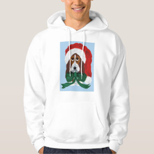 Basset Hound-valp i tomteluva Hoodie
