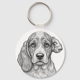 Basset Hound Valp Nyckelring