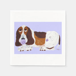 Basset Hound-valp  Pappersservett