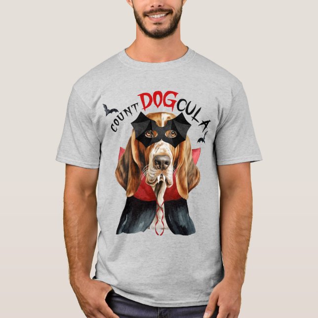 Basset Hound Vampire Hund Funny Halloween T Shirt (Framsida)