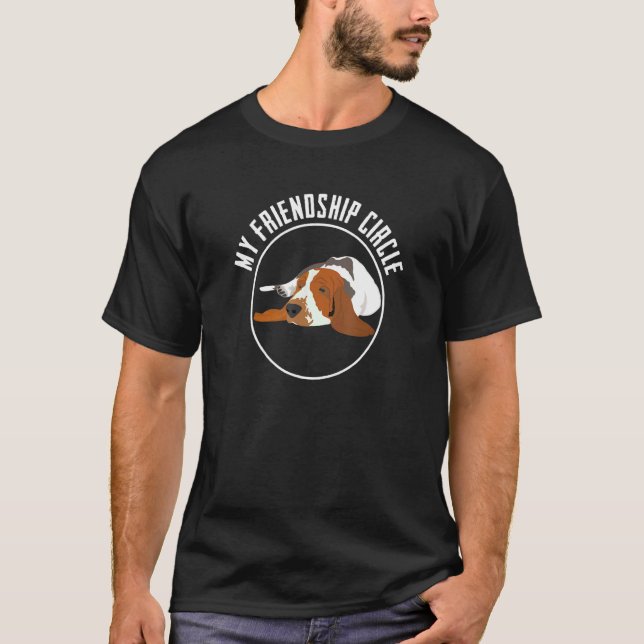 Basset Hound Vänskap Circle Hundägare Pun Slog T Shirt (Framsida)