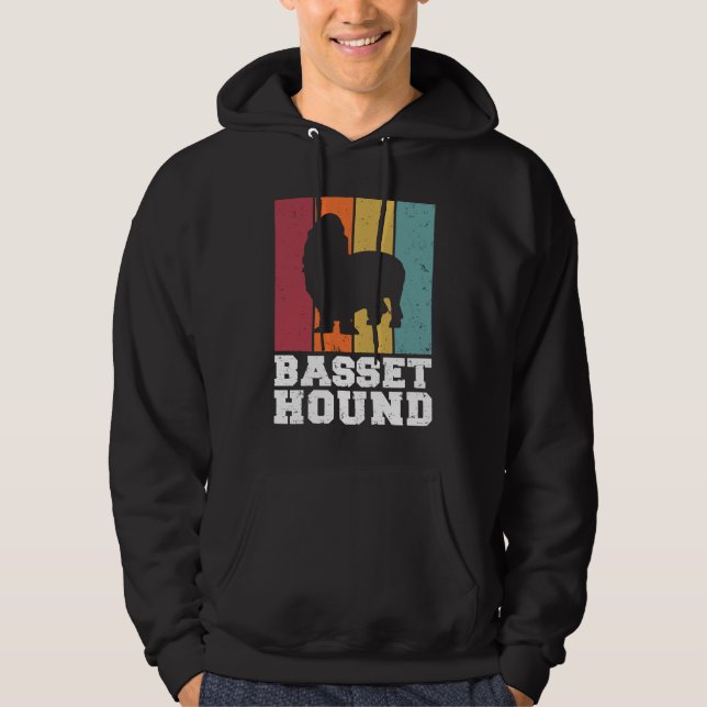 Basset Hound Vintage  1 Hoodie (Framsida)